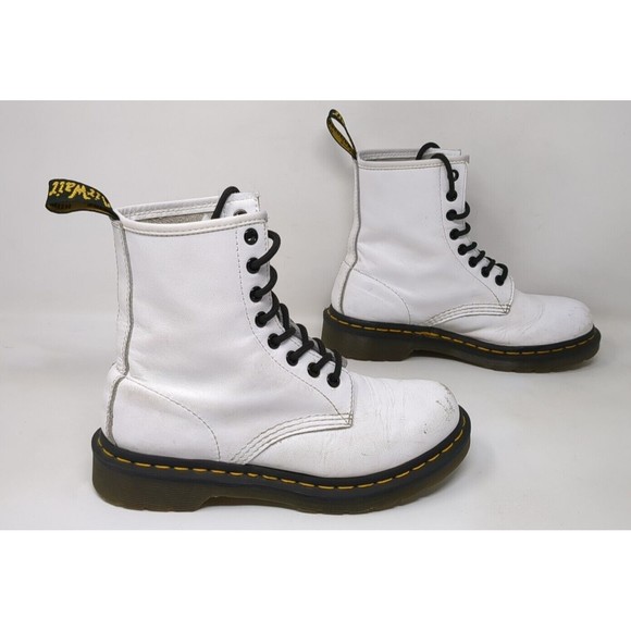 Doc Martens 1460 Optical White Combat Boots Women’s‎ US Size 6 - Picture 1 of 16